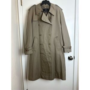 Adolfo vintage men's tan trench coat size 48 wool and cottom